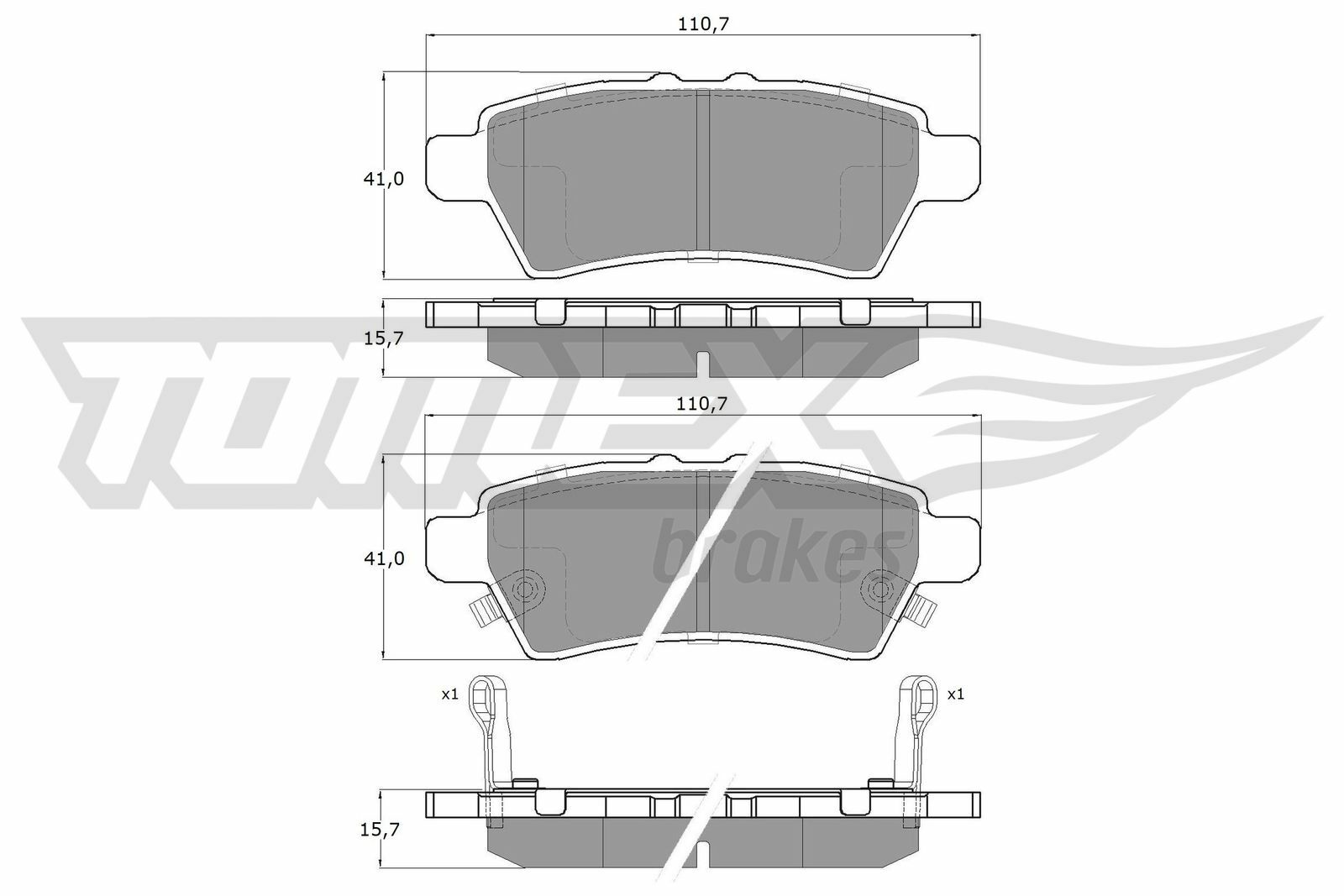 Sada brzdových destiček, kotoučová brzda TOMEX Brakes